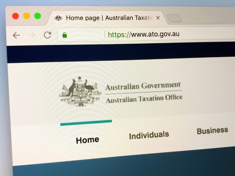 Screenshot of ATO website