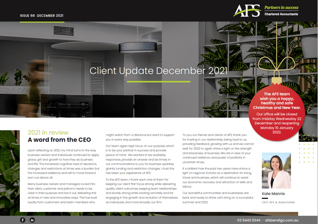 December 2021 client update